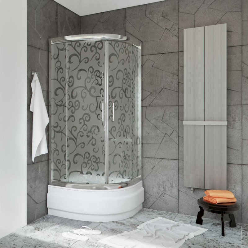 Elegancka kabina prysznicowa Sigma 80 chrom z wyjątkowym szkłem bluszczowym