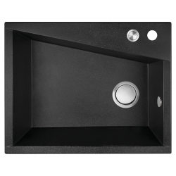 Laveo Grenada zlewozmywak granitowy czarne 480x600 1-komorowy