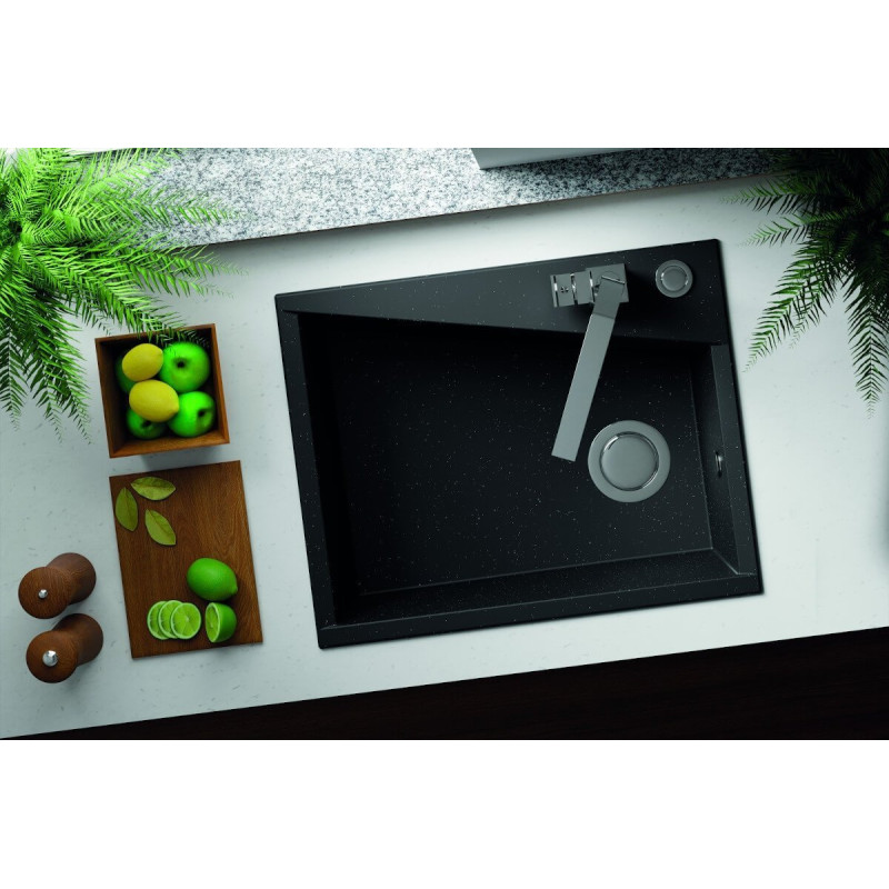 Elegantny Zlewozmywak Granitowy Grenada Czarny, 1-Komorowy, Bonafaro - Wysoka Odporność & Styl