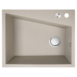 Granitowy Zlew Grenada Beżowy 1-komorowy z Syfonem Space Saving - Elegancja i Wytrzymałość