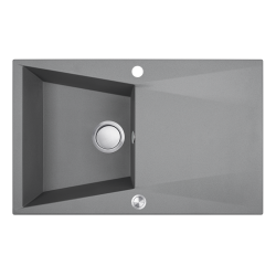 Granitowy Zlewozmywak Grenada 1-Komorowy Szary z Ociekaczem - Wytrzymałość i Styl od BonaFaro