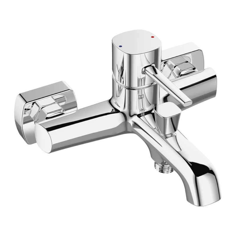 Elegancka Bateria Ścienna POLA Chrom z Jednouchwytowym Mieszaczem