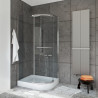 Elegancka Kabina Prysznicowa Sigma 80 z Grafitowym Szkłem i Chromowanymi Detalami