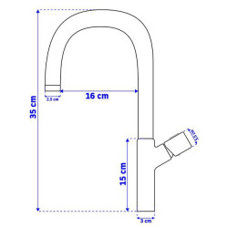 Luksusowa bateria umywalkowa SALTO, wysoka, nowoczesna w czerni i złocie