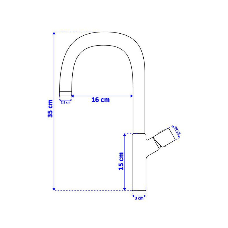 Luksusowa bateria umywalkowa SALTO, wysoka, nowoczesna w czerni i złocie