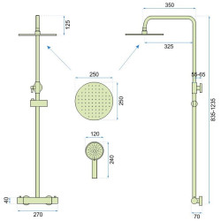 Ekskluzywny Złoty Zestaw Natryskowy Vincent z Termostatem