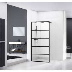 Elegancka Ścianka Prysznicowa Loft Bler-1 80cm, Styl Czarnego Minimalizmu