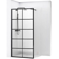 Nowoczesna Ścianka Szklana Loftowa 90 cm Bler-1 Czarna – REA-K7953