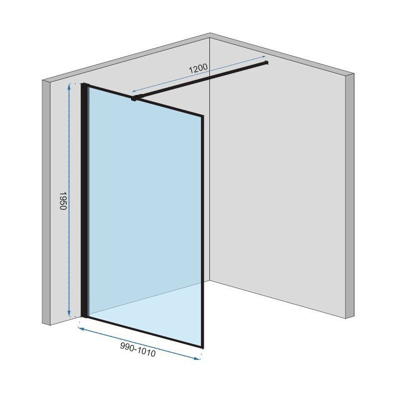 Loftowa Ścianka Szklana Bler-1 100 cm Czarna - Styl i Elegancja, Kod REA-K7955