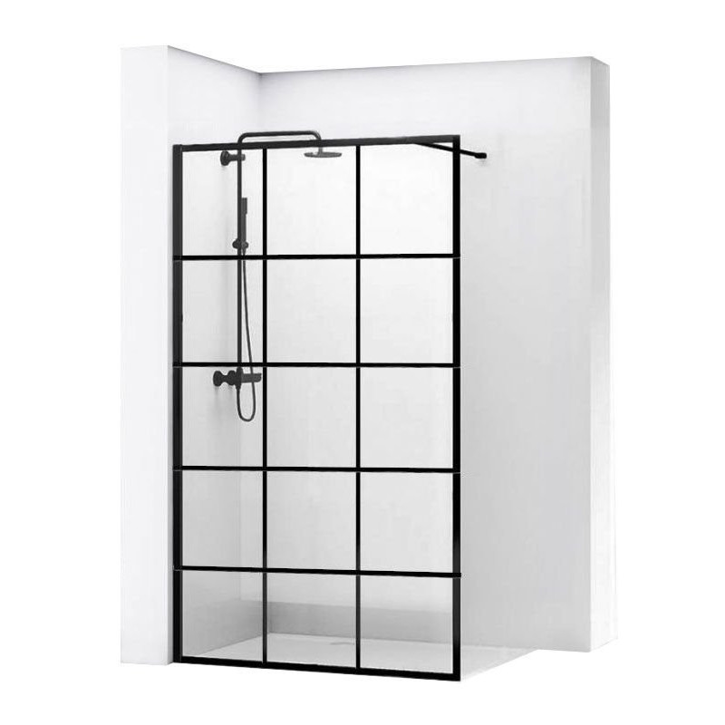 Szklana Ścianka Loftowa Czarna, 110 cm - Stylowy Design REA-K7956