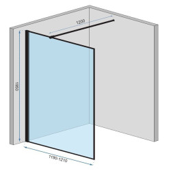 Loftowa ściana szklana Bler-1 czarna 120 cm od REA – styl i elegancja w Twoim wnętrzu!