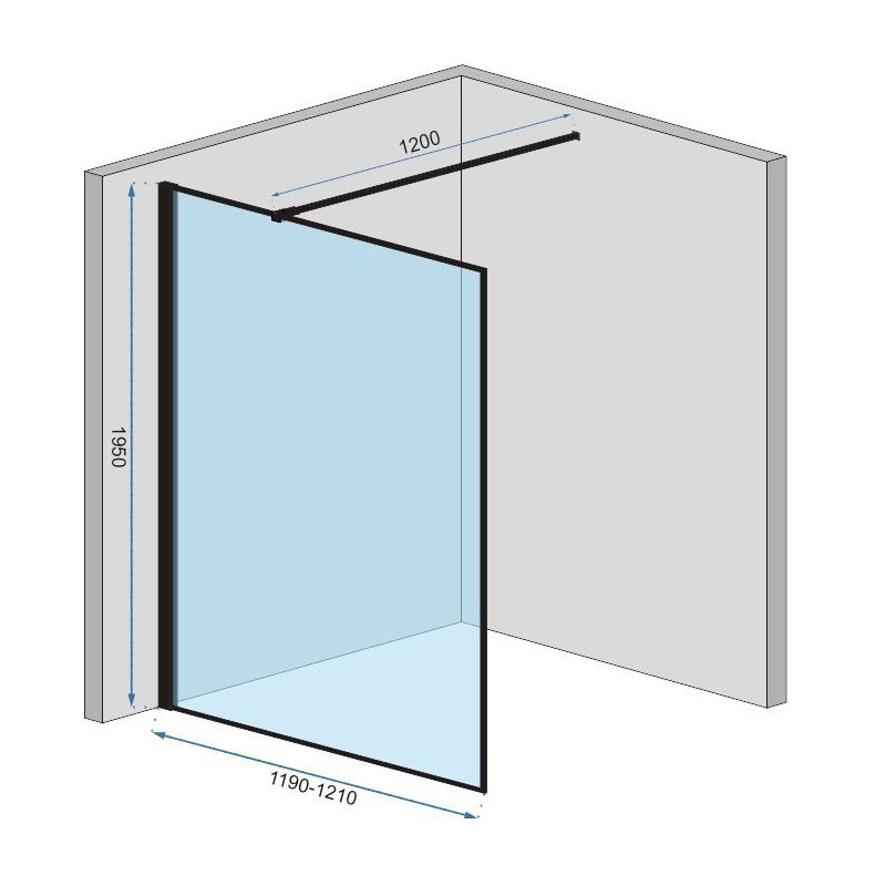 Loftowa ściana szklana Bler-1 czarna 120 cm od REA – styl i elegancja w Twoim wnętrzu!