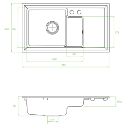 Elegancki Zlewozmywak Granitowy Bonafaro Biały z Ociekaczem i Dodatkową Przestrzenią