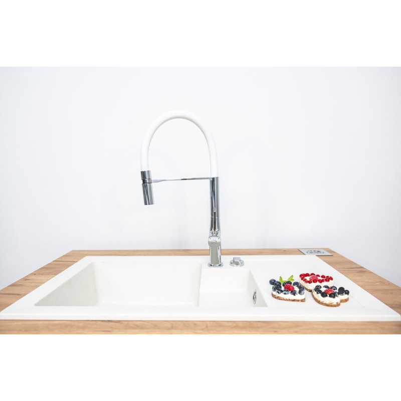 Bateria Pola BAP 678D - Styl i Wygoda z Ruchomą Wylewką Chrom/Biała