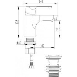Kuchinox Dima bateria umywalkowa stojąca czarna