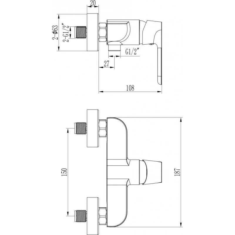 Nowoczesna bateria ścienna DIMA w matowej czerni - funkcjonalność i styl w jednym
