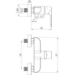 Kuchinox Dima bateria natryskowa ścienna chrom