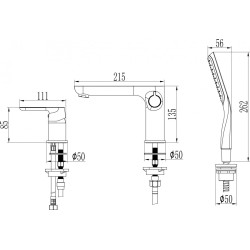 Chromowana Bateria Wannowa 3-Otworowa Dima z Jednouchwytowym Mieszaczem - Elegancja i Funkcjonalność