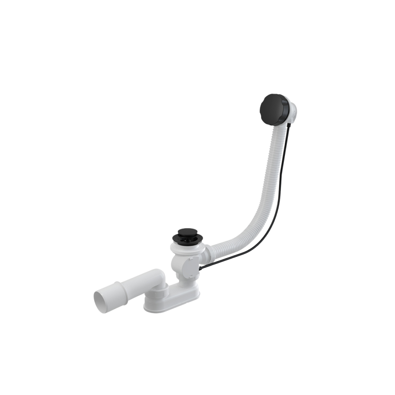 Simple syfon wannowy automatyczny 80 cm, czarny mat