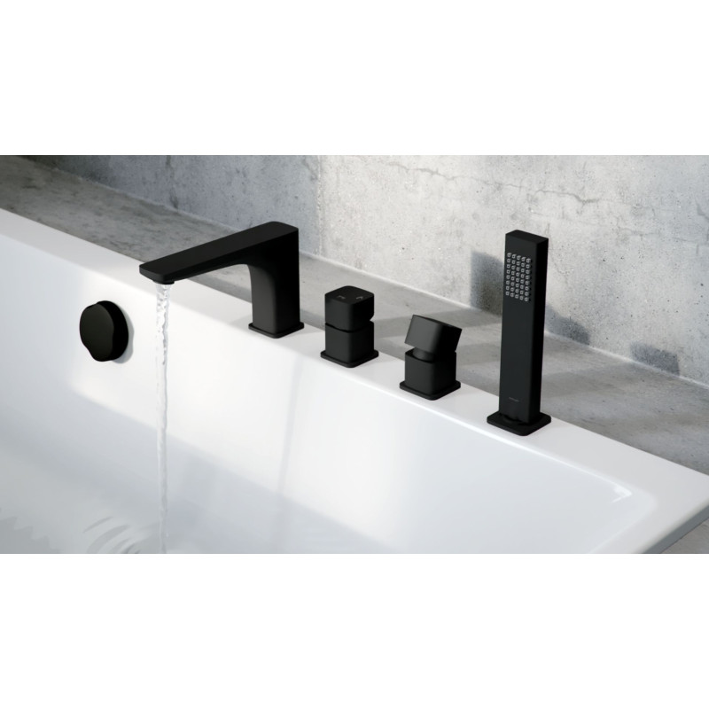 Simple syfon wannowy automatyczny 80 cm, czarny mat