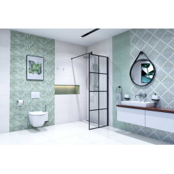 Nero Loft Black: Elegancka Ścianka Prysznicowa 70x200 cm - Czarny Mat