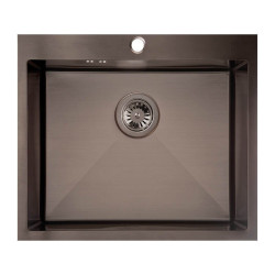 Laveo Marmara zlewozmywak stalowy grafit 510x590 1-komorowy