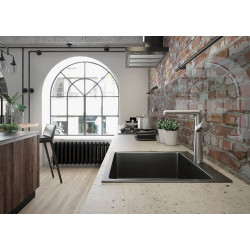 Laveo Marmara zlewozmywak stalowy grafit 510x590 1-komorowy