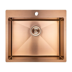 Miedziany Zlewozmywak Marmara 1-komorowy, Bez Ociekacza, Wyjątkowa Trwałość 15 lat Gwarancji