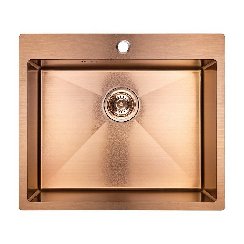 Miedziany Zlewozmywak Marmara 1-komorowy, Bez Ociekacza, Wyjątkowa Trwałość 15 lat Gwarancji