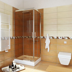 Nowoczesna kabina Sigma 90x90 cm w chromie i brązowym szkle - elegancja i styl!