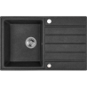 Stylowy zlewozmywak Margarita: trwały, czarny, 1-komorowy z ociekaczem i syfonem.