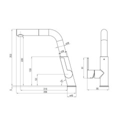 Silia Chrome - Nowoczesna bateria kuchenna z wyciąganą wylewką BQS_073M! Idealna do Twojej kuchni!