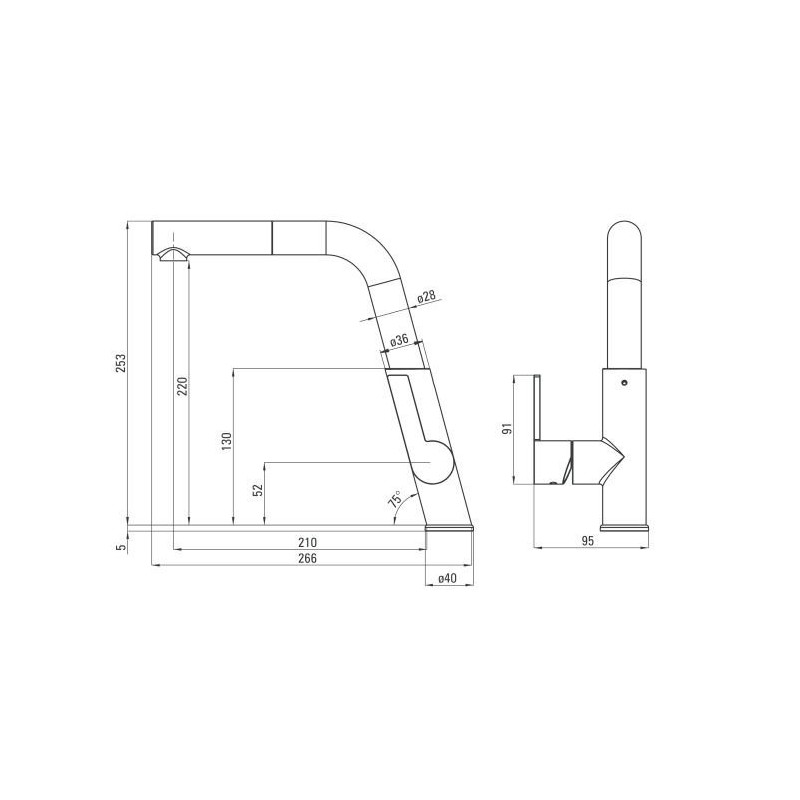Silia Chrome - Nowoczesna bateria kuchenna z wyciąganą wylewką BQS_073M! Idealna do Twojej kuchni!