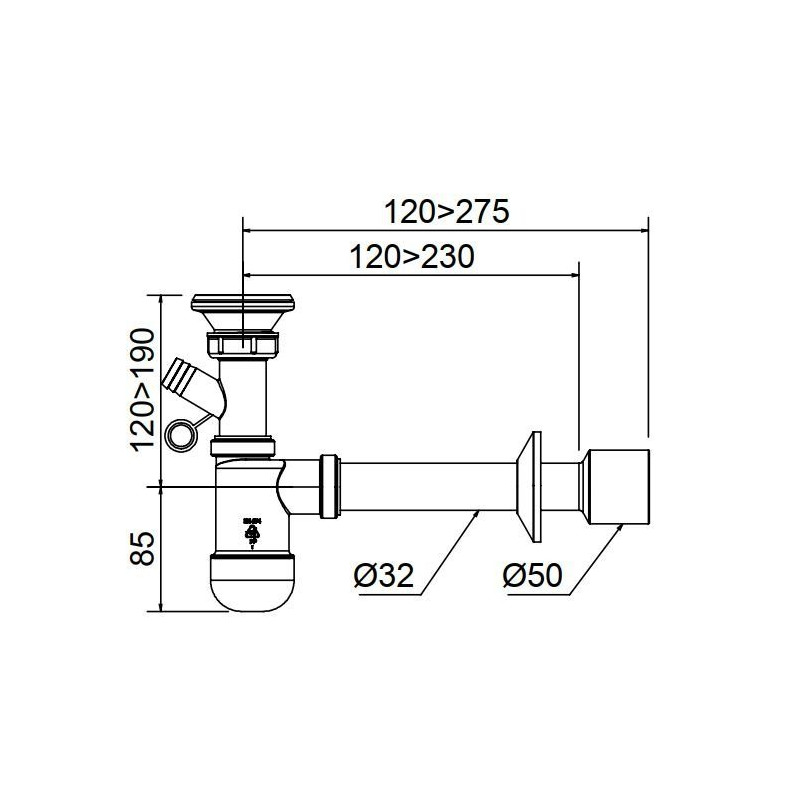 Funkcjonalny Syfon Umywalkowy Ø32/50 z Niezawodnym Odpływem – Idealny dla Twojej Łazienki!