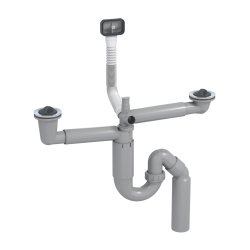 Super Syfon P-LOC do Zlewu Dwukomorowego - Model PL2-D5S45-01PL