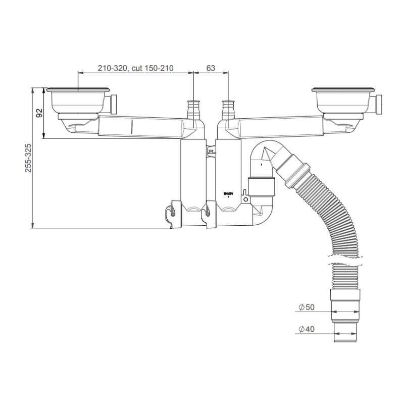 Dwukomorowy Syfon Smartloc - Łatwy Montaż, Maksymalna Funkcjonalność!