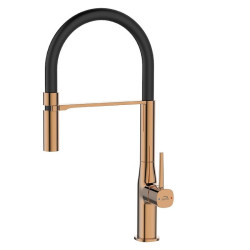 Laveo Pola bateria zlewozmywakowa stojąca różowe złoto/czarne