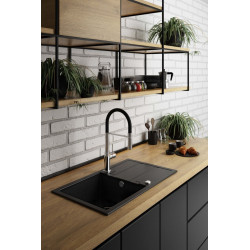 Laveo Pola bateria zlewozmywakowa stojąca różowe złoto/czarne