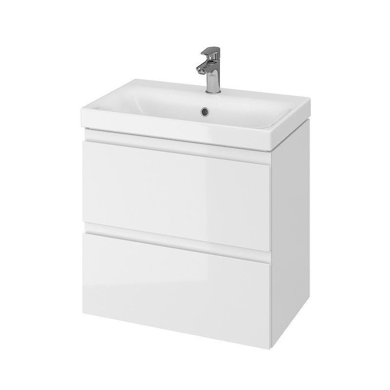 Elegancki Zestaw: Szafka z Umywalką MODUO SLIM 60 Biel Pełna Klasy!