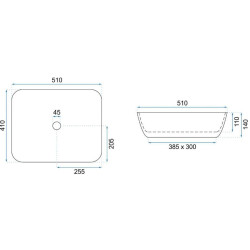 Ceramiczna Umywalka Nablatowa Floria Gold/Biały 51x41 - Elegancja Twojej Łazienki!