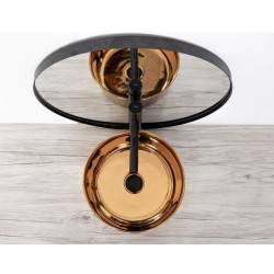 Luxusowa umywalka ceramiczna nablatowa Ida 36x36 w kolorze różowego złota