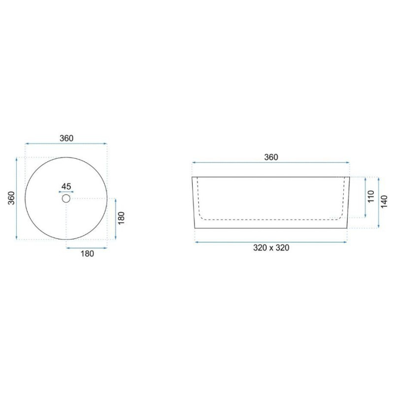 Luxusowa umywalka ceramiczna nablatowa Ida 36x36 w kolorze różowego złota
