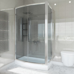 Kabina Prysznicowa Premium Tytan 90x120, chrom, grafitowe szkło - Nowoczesny Styl!