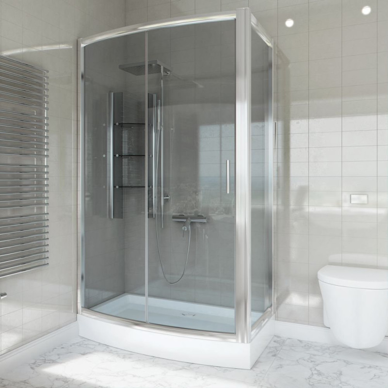 Kabina Prysznicowa Premium Tytan 90x120, chrom, grafitowe szkło - Nowoczesny Styl!