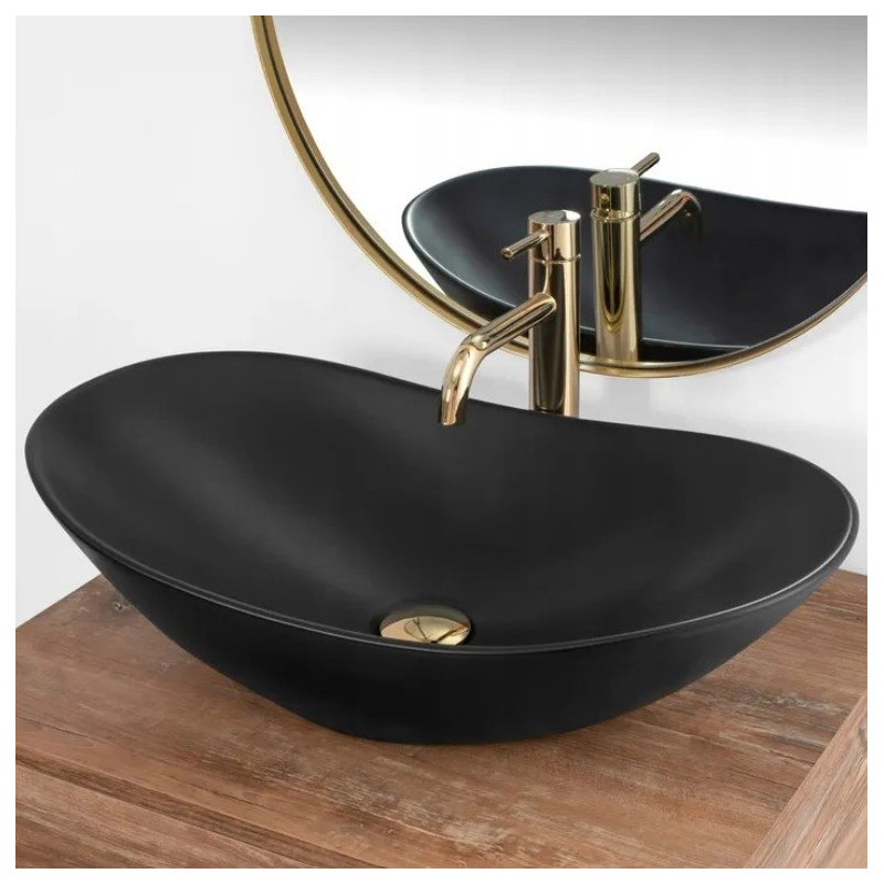 Stylowa Umywalka Nablatowa ROYAL Black Matt - Elegancja i Nowoczesność w Jednym