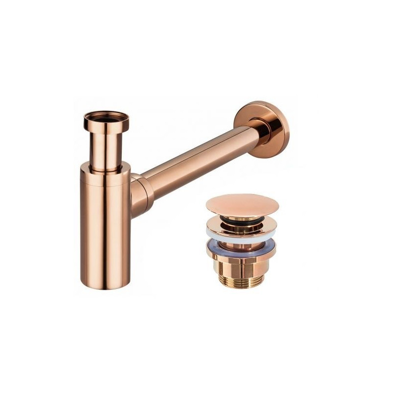 Luksusowy Syfon Klik-Klak Uniwersalny w Kolorze Różowego Złota - Elegancja Łazienki