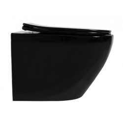 Czarny WC Carlo Mini Rimless: Elegancka Duroplastowa Toaleta do Twojej Łazienki