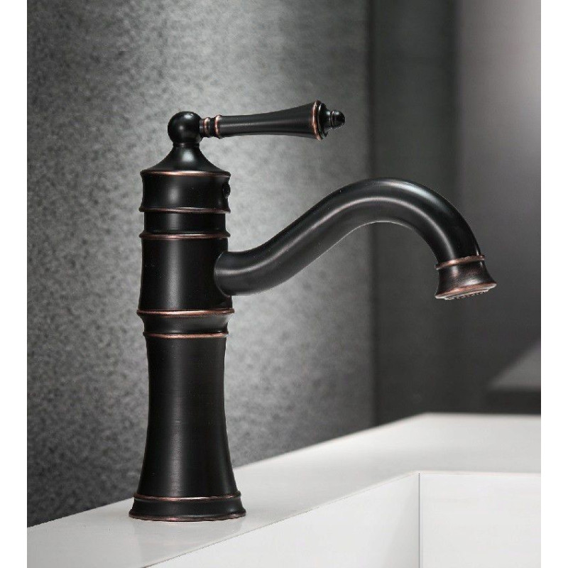 Stylowa Bateria Umywalkowa Vintage Czarna - Klasyczny Design, Wyjątkowe Wykończenie