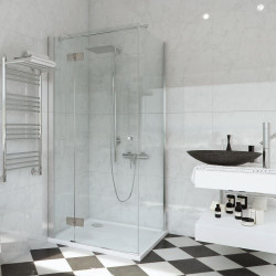 Elegancka Kabina Prysznicowa 90x90 Chrome z Transparentnym Szkłem - Lewa