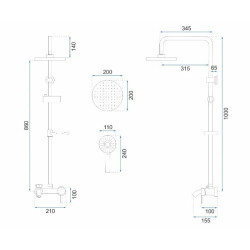 Luksusowy Zestaw Prysznicowy Luis w Złotym Wykończeniu - Elegancja Twojej Łazienki